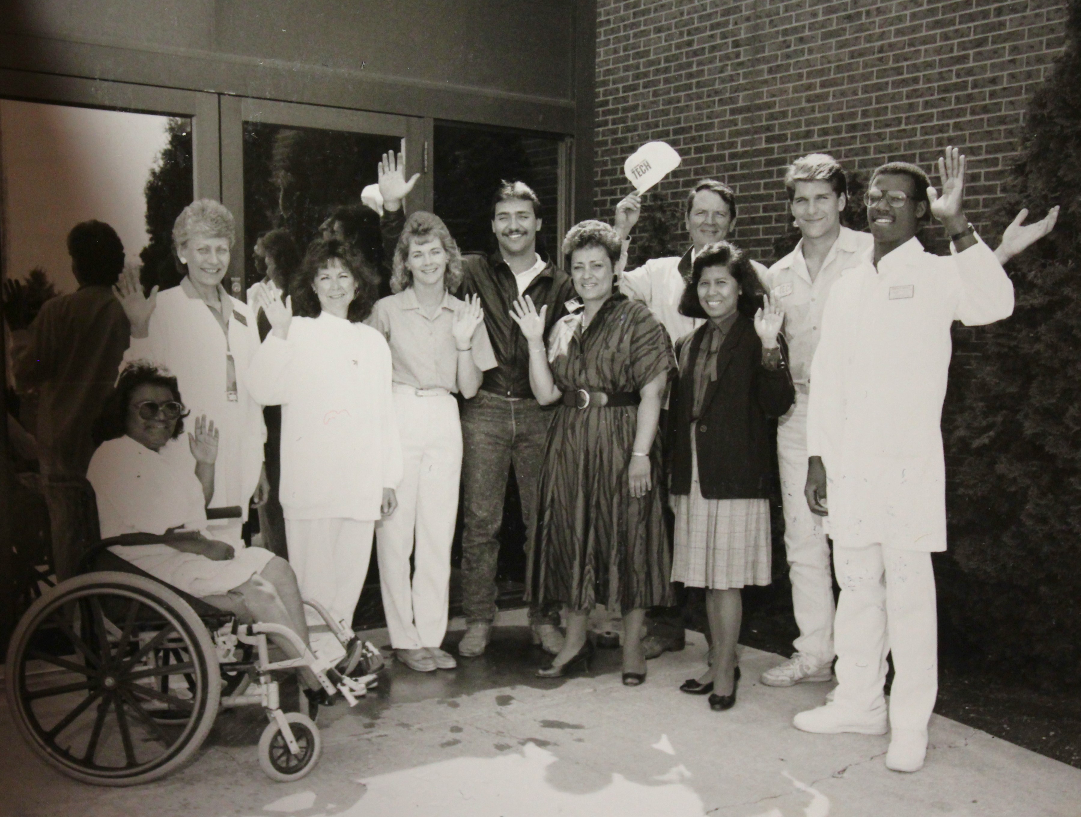 A welcoming party at the Moorhead campus, in 1992