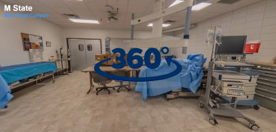 A 360 image of a surgical technology classroom