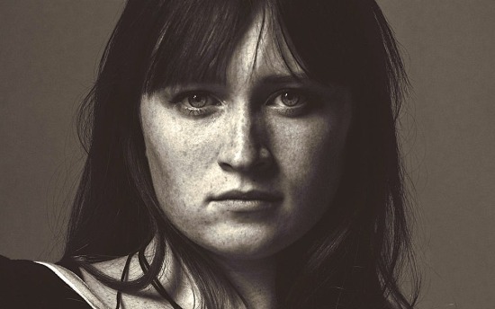 Beatboxer Kaila Mullady, black and white face portrait